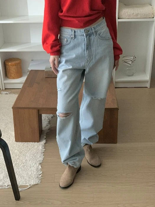 Vintage Light Blue Wide Denim Pants