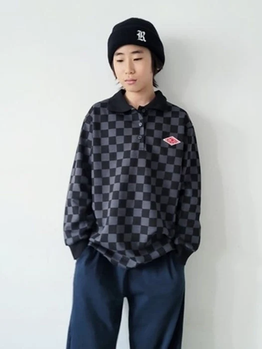 Check Yoko Collar Tee Check Yoko Collar Tee