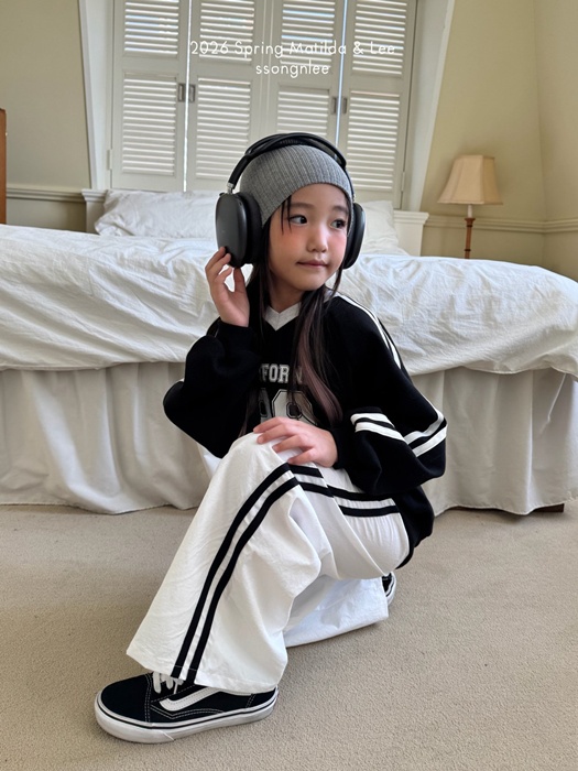 V-Neck Double Stripe Sweatshirt