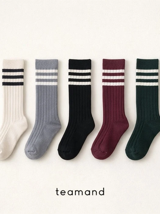 Triple Stripe Rib Knee Socks Triple Stripe Rib Knee Socks