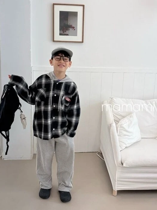 Spring Check Hooded Jumper