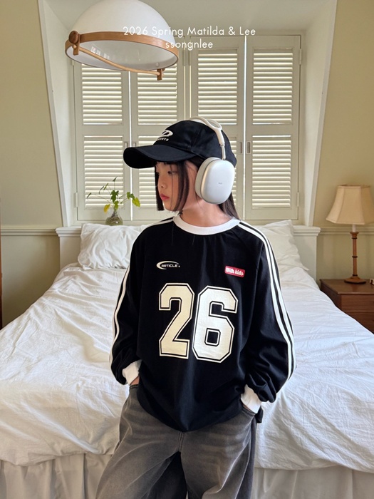 26 Double Stripe Raglan Tee