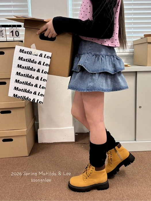 Frill Denim Skirt