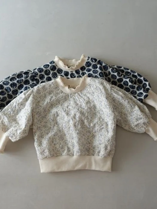Lila Print Embroidery Tee