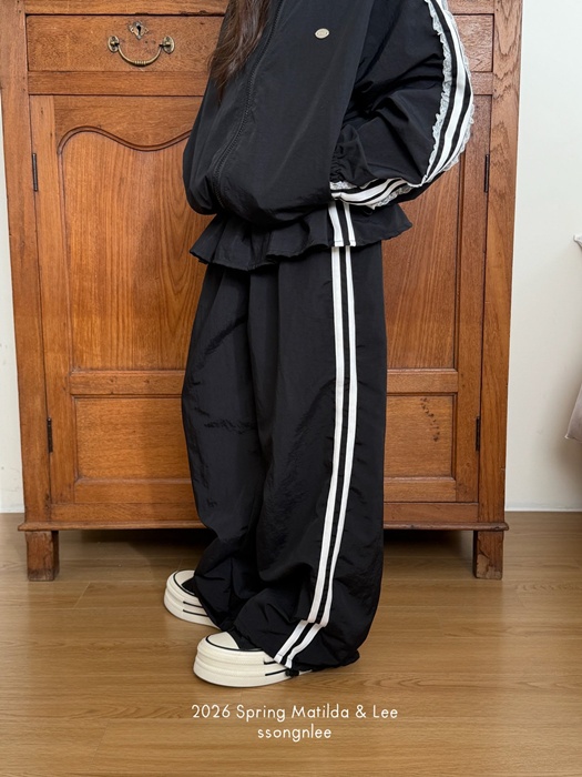 Ruffle String Track Pants