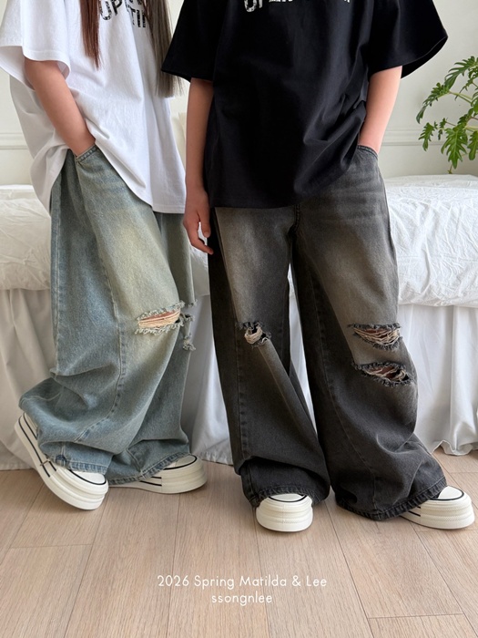 Distressed Vintage Denim Pants