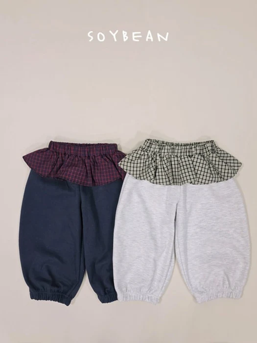 Checks Skirt Jogger Pants