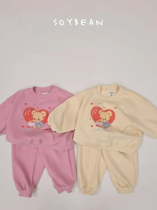 Heart Bear Top Bottom Set Heart Bear Top Bottom Set