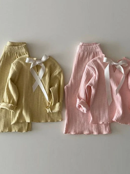 Back Ribbon Ribbed Set