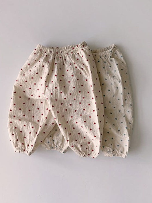 Embossed Heart Pants