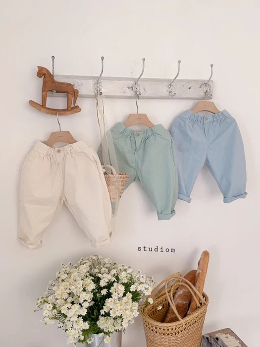 One-Button Cotton Span Pants One-Button Cotton Span Pants