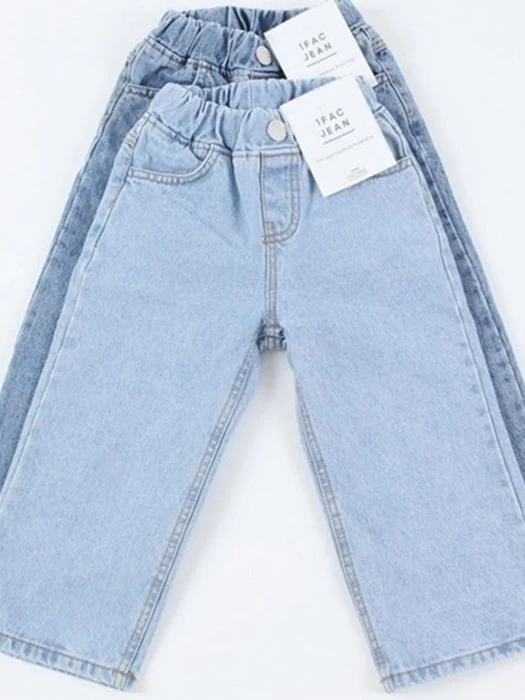 Blue-Blue Washed Wide Denim Pants Blue-Blue Washed Wide Denim Pants