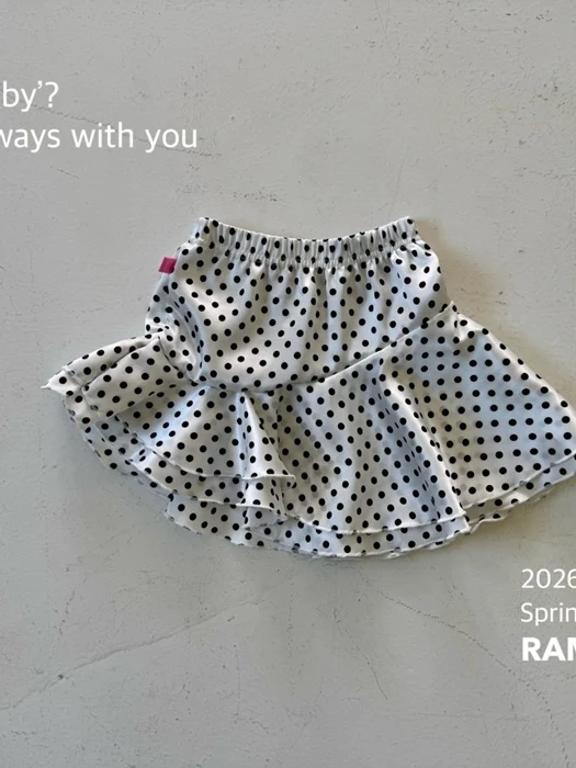 Unbalanced Dot Skirt