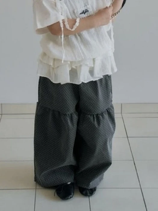 Wide Shirring Pants