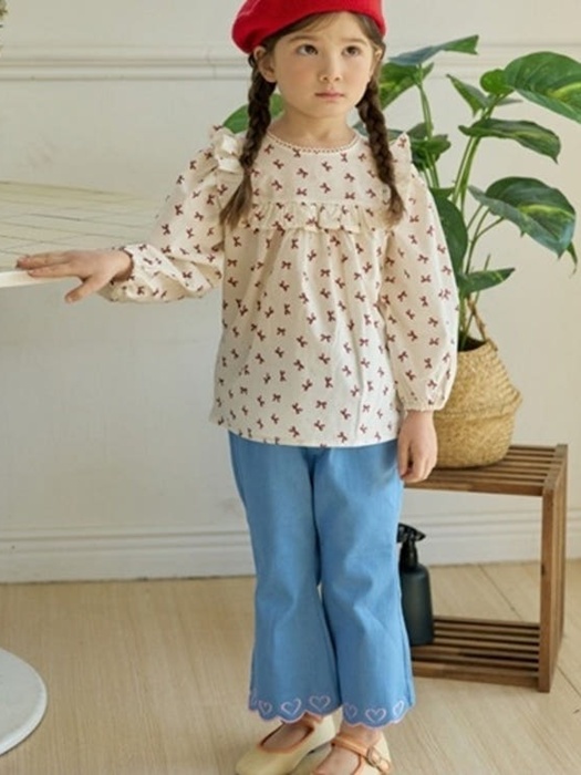 Heart Bell-Bottom Pants