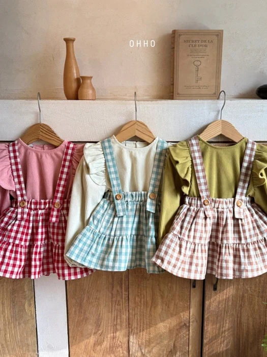 Gingham Shirring Strap Skirt Gingham Shirring Strap Skirt