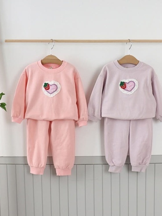 Strawberry Heart Top Bottom Set Strawberry Heart Top Bottom Set