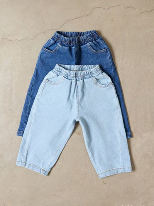 Curved Denim Pants