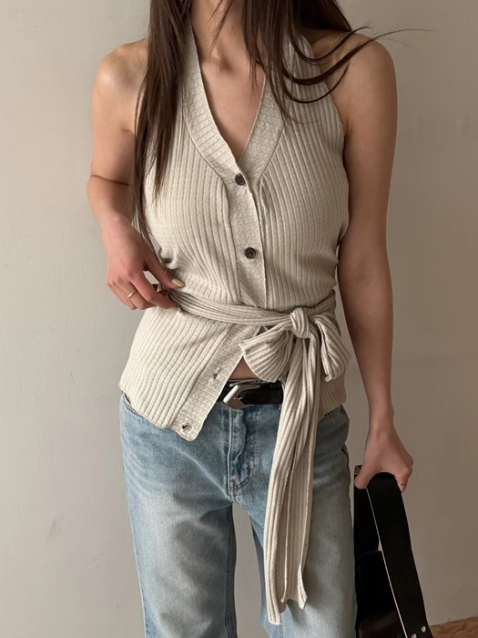 Halter Intarsia Cardigan