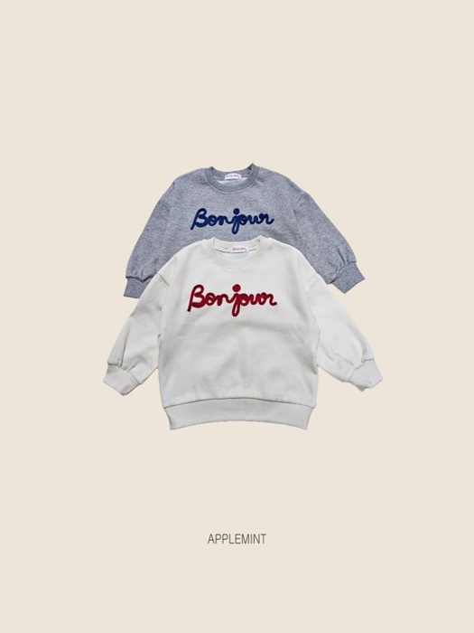 Bonjour Handle Embroidered Sweatshirt Bonjour Handle Embroidered Sweatshirt