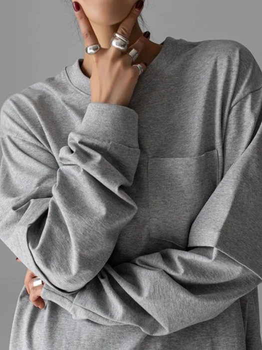 Layered Sleeve Side Slit Tee