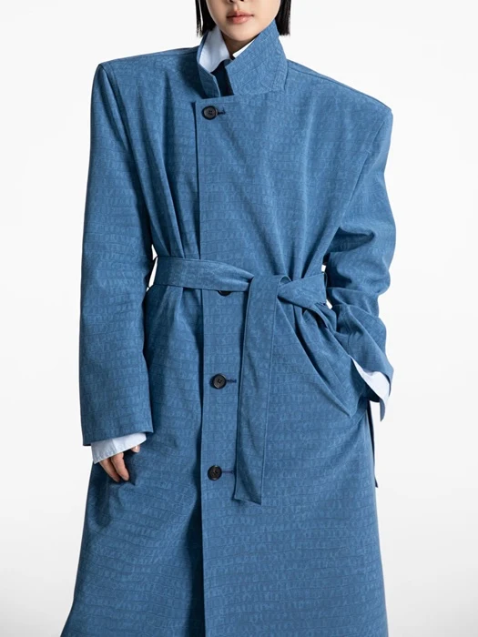 Crocodile Pattern Belted Oversized Coat Crocodile Pattern Belted Oversized Coat