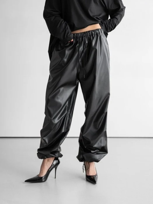 Glossy Wide Parachute Pants