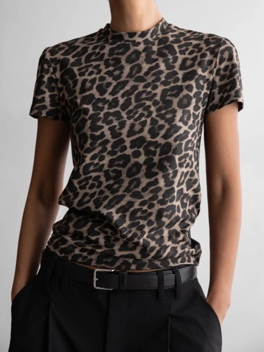 Slim-Fit Leopard Print T-Shirt Slim-Fit Leopard Print T-Shirt