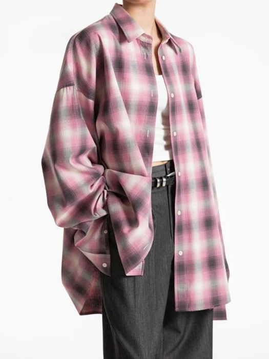 Oversized Plaid Check Button Down Shirt Oversized Plaid Check Button Down Shirt