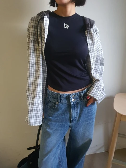 Check Hoodie Top Check Hoodie Top
