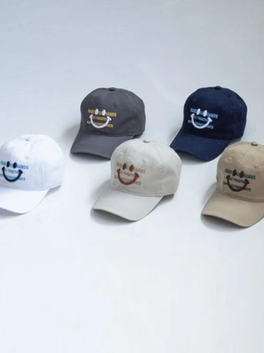 Smile Embroidered Ball Cap