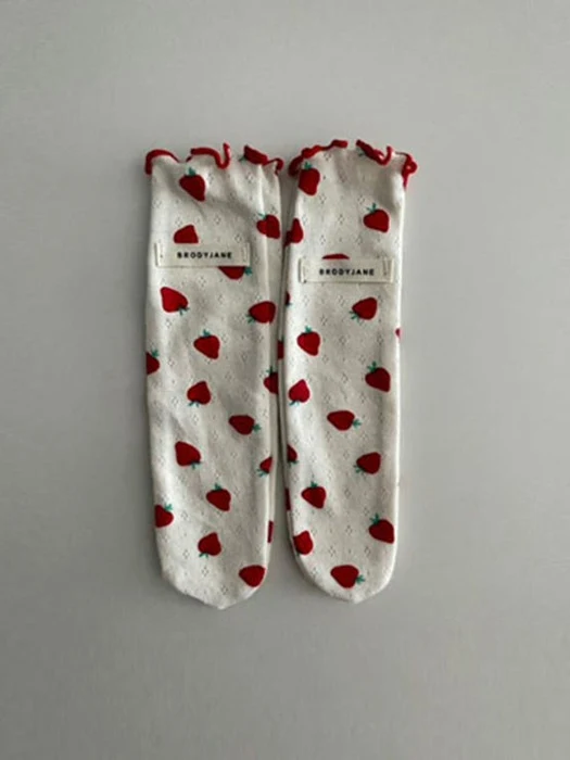 Eyelet Strawberry Socks Eyelet Strawberry Socks