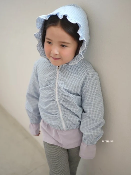 Shirring Hood Zip-Up