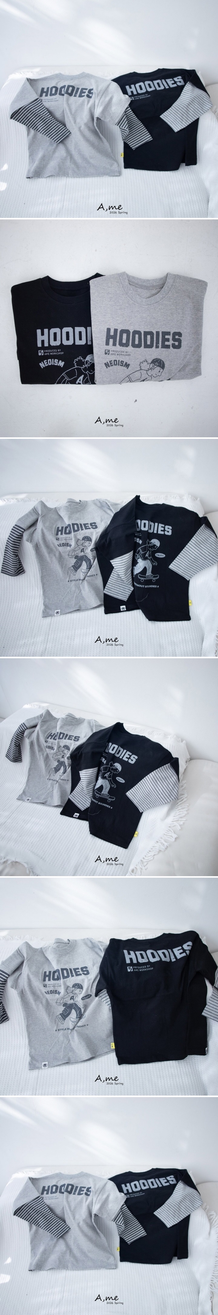 A Me - Korean Children Fashion - #designkidswear - Hoodie Layered Tee - 2