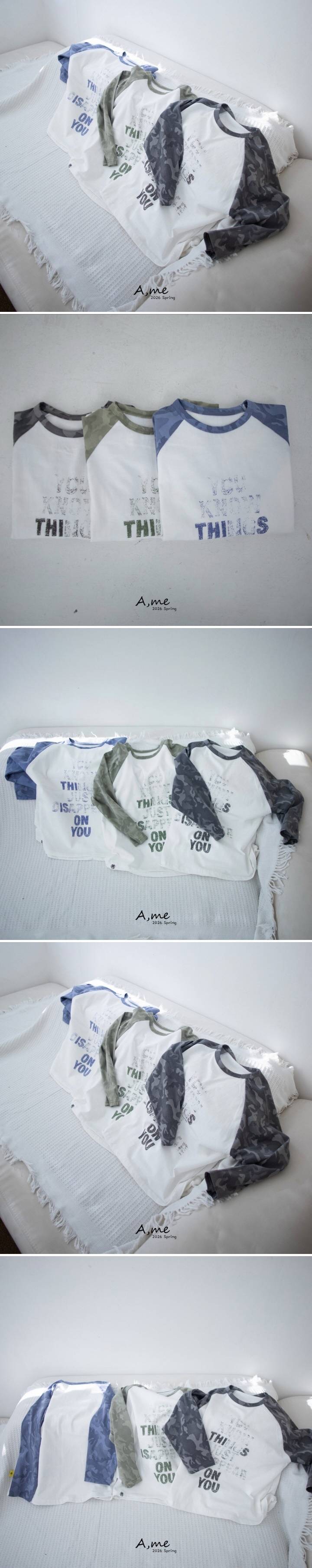 A Me - Korean Children Fashion - #fashionkids - Camo Raglan Tee - 2