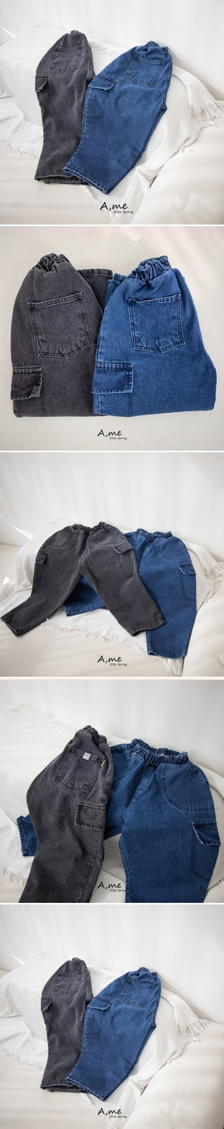 A Me - Korean Children Fashion - #littlefashionista - Double-Stitch Denim Pants - 2