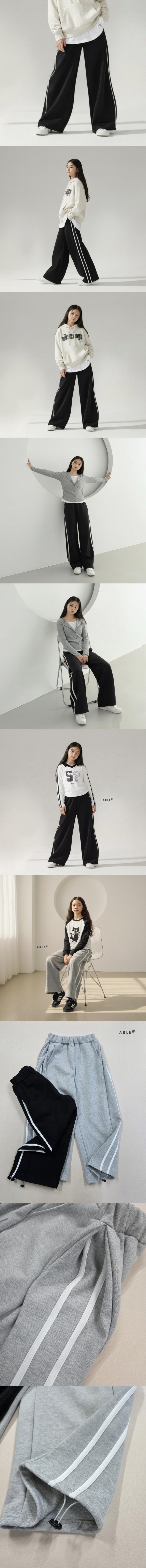 Able# - Korean Children Fashion - #childofig - Wide Two-Line Taping Pants