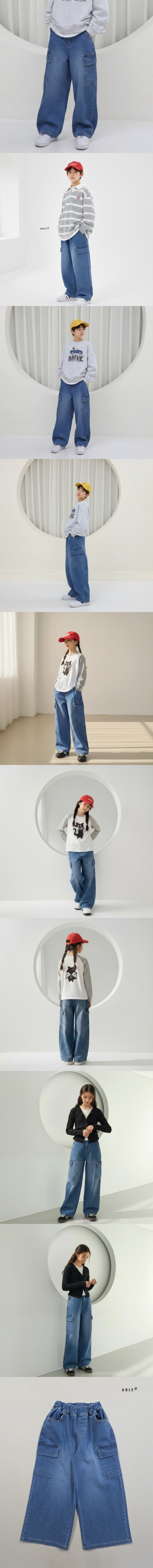 Able# - Korean Children Fashion - #littlefashionista - Cargo Wide Jeans