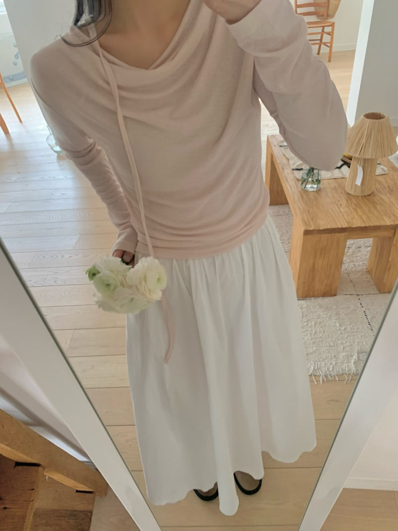 Afarrier - Korean Women Fashion - #momslook - Line Drape Tee - 12