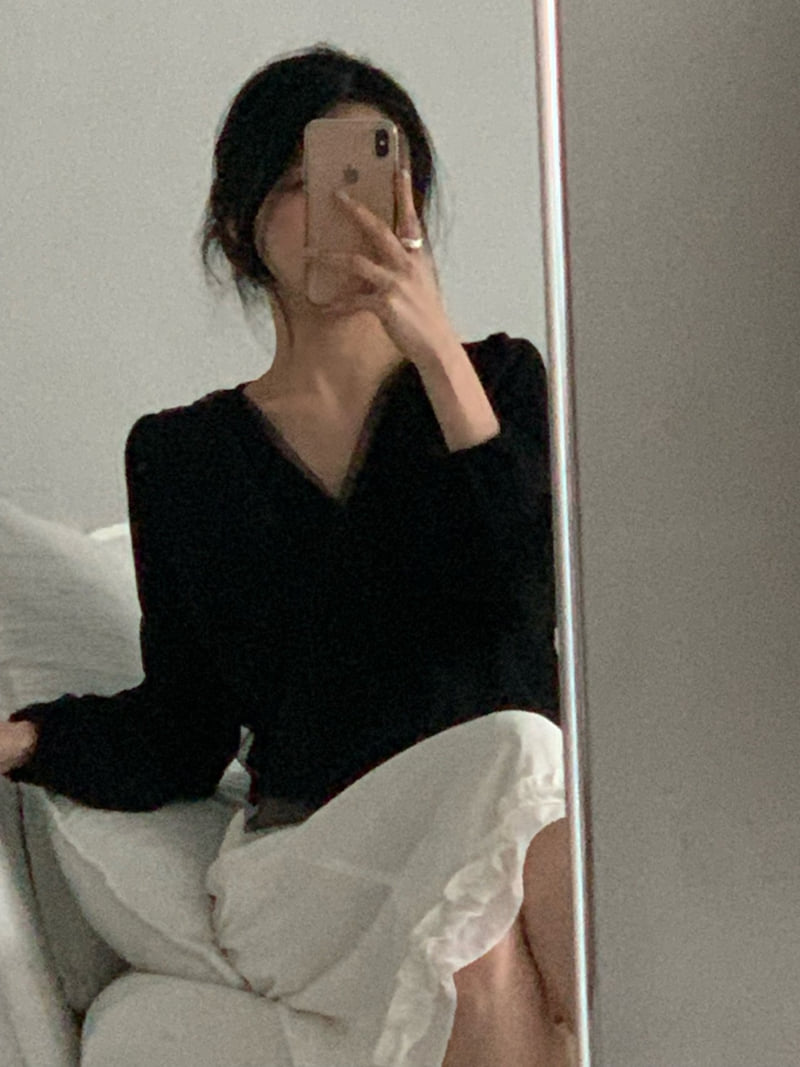 Afarrier - Korean Women Fashion - #momslook - Wrap Sheer Blouse - 11