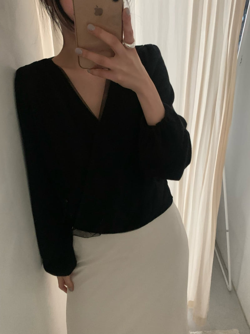 Afarrier - Korean Women Fashion - #momslook - Wrap Sheer Blouse - 9