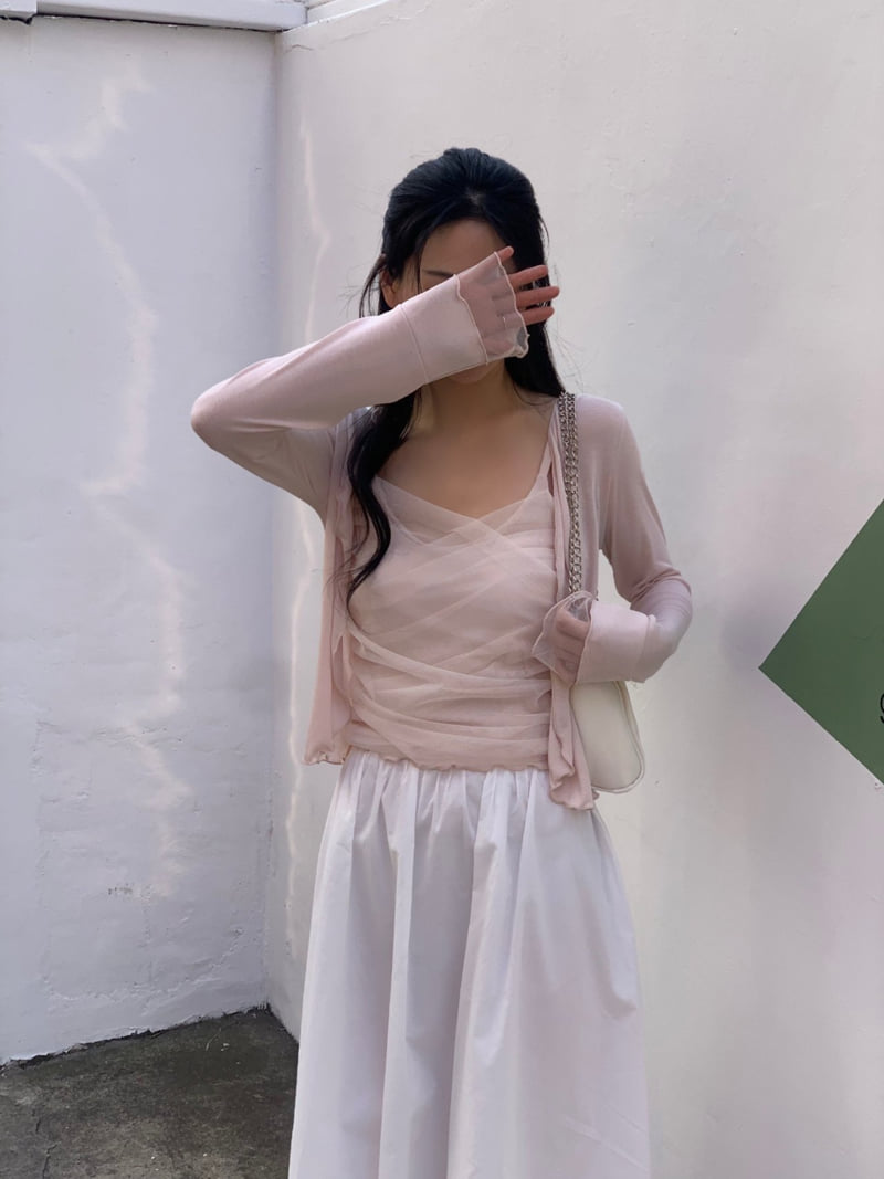 Afarrier - Korean Women Fashion - #momslook - Loro Mesh Cardigan Set - 10