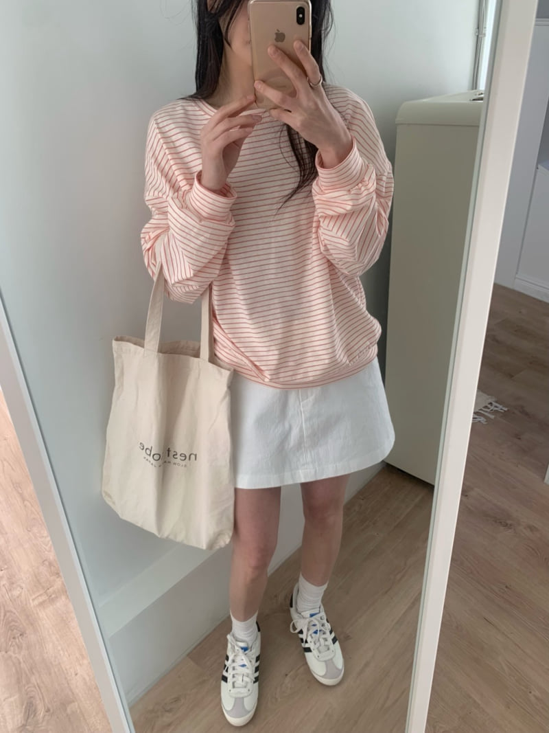Afarrier - Korean Women Fashion - #momslook - Lily Striped Tee - 3