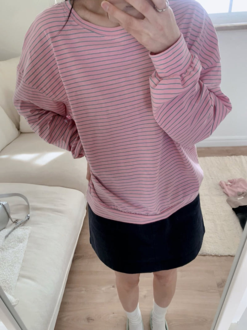 Afarrier - Korean Women Fashion - #momslook - Lily Striped Tee - 7