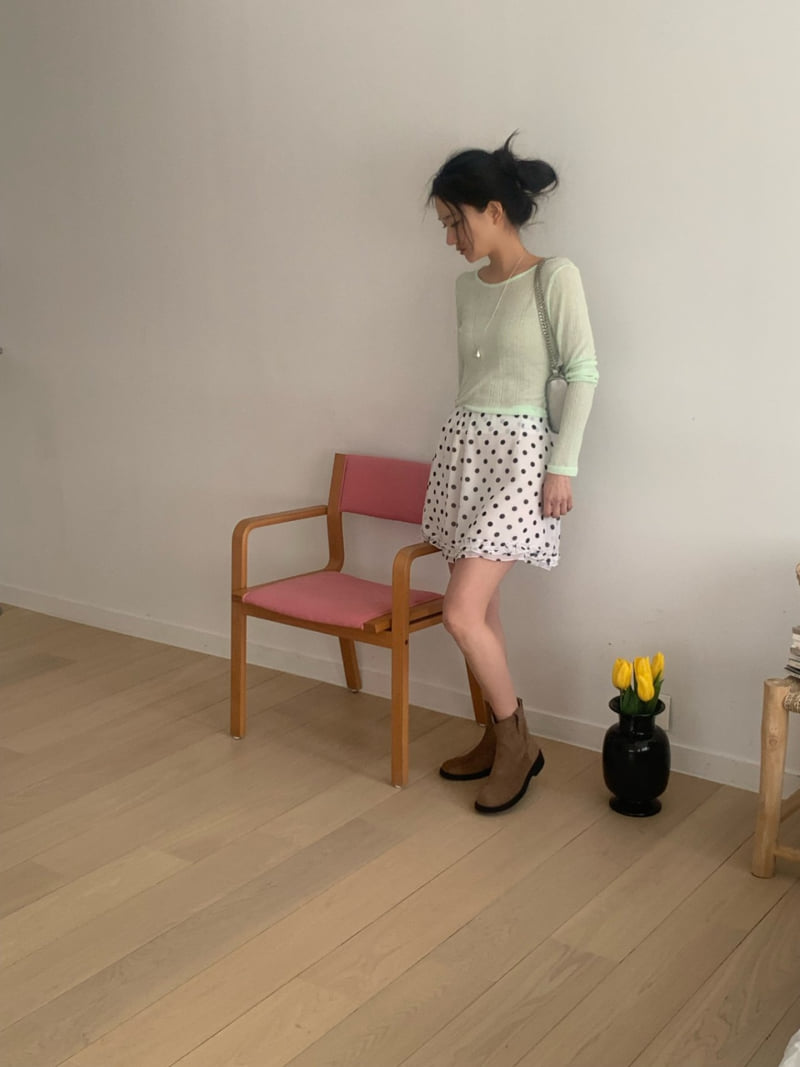 Afarrier - Korean Women Fashion - #momslook - Dot Mini Skirt - 12