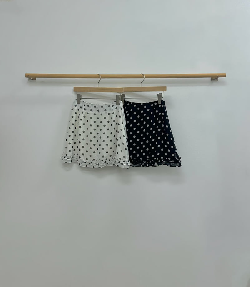 Afarrier - Korean Women Fashion - #momslook - Dot Mini Skirt - 2