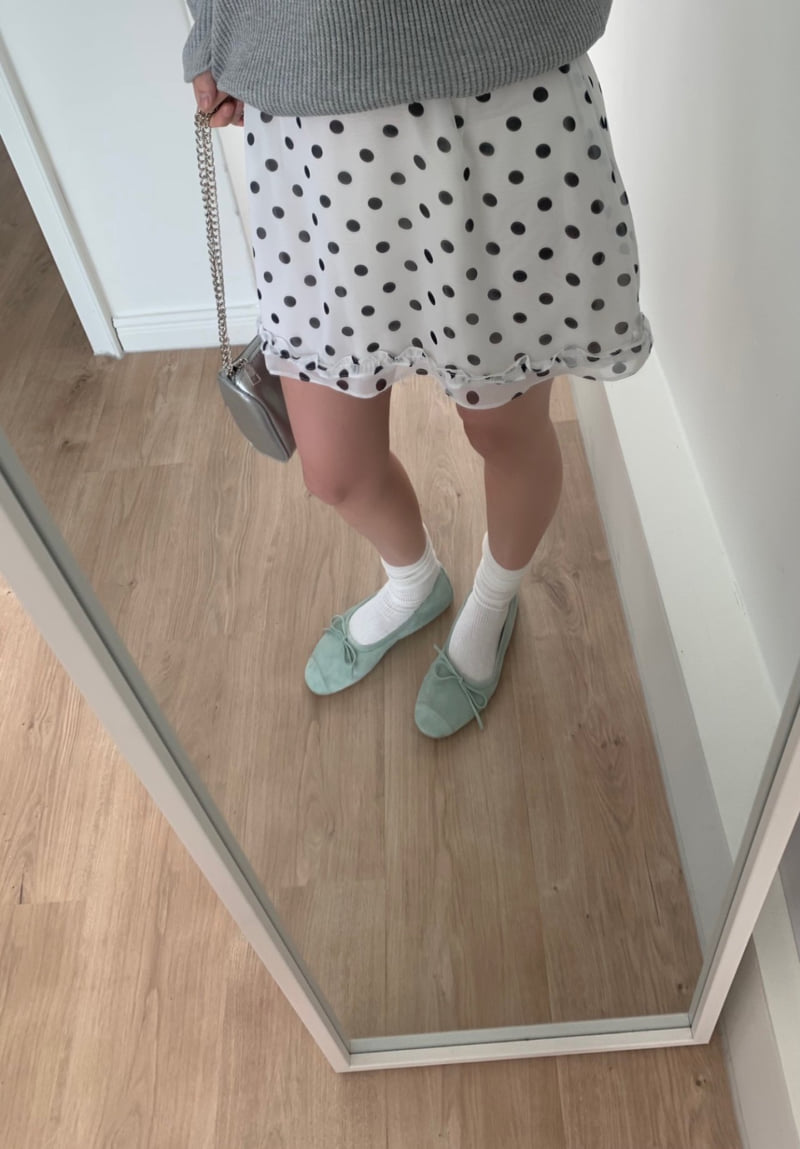 Afarrier - Korean Women Fashion - #momslook - Dot Mini Skirt - 8