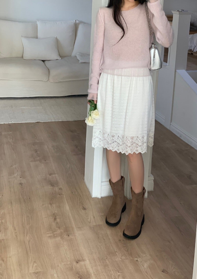 Afarrier - Korean Women Fashion - #momslook - Flower Lace Skirt - 10
