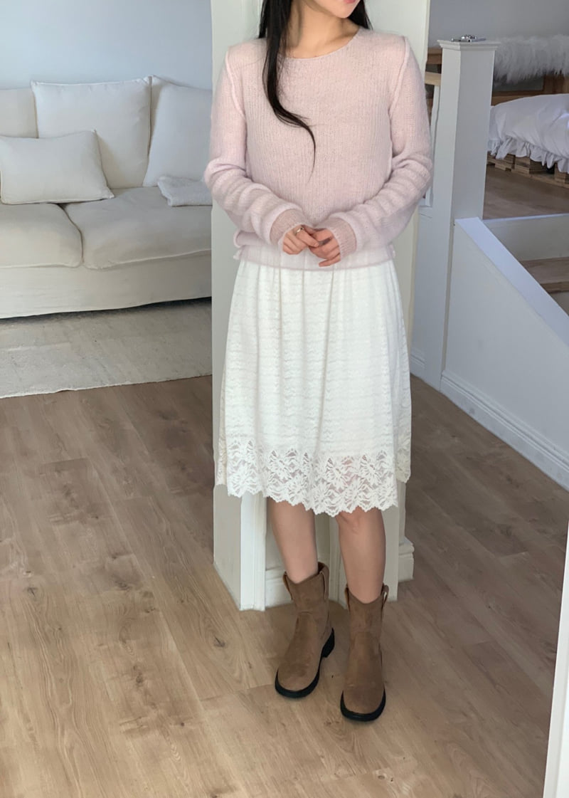 Afarrier - Korean Women Fashion - #momslook - Flower Lace Skirt - 7