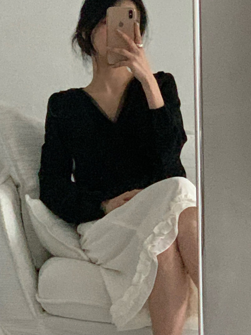 Afarrier - Korean Women Fashion - #womensfashion - Wrap Sheer Blouse - 12